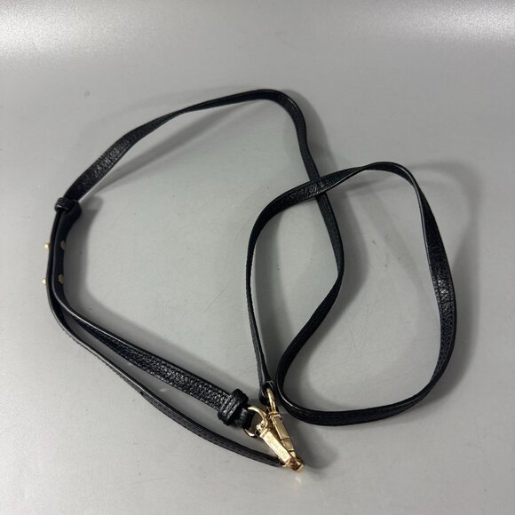 Mihchale Kors Black Leather Gold-tone Hardware Slip Adjustable Shoulder Strap - Picture 1 of 9